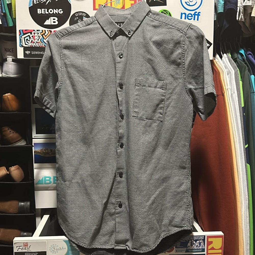 Topman Topshop Men’s Short Sleeve Button Down Dress Shirt | Black | Small